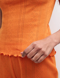 Orange Pointelle Blair Cami Top