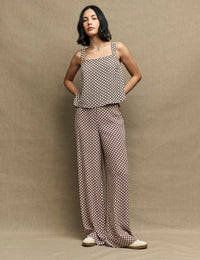 Fearne Cotton Brown Geo Print Square Neck Top