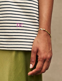 Black & White Stripe Crew Neck Oversized T-Shirt