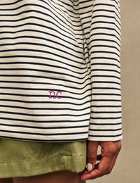 Black & White Stripe Long Sleeve Oversized T-Shirt