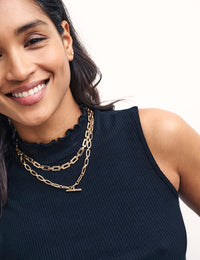 Black High Neck Sleeveless Lizzie Top