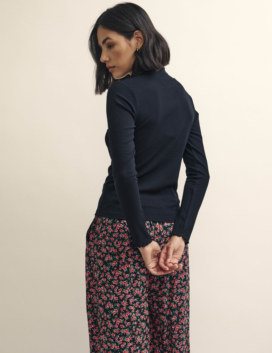 Fearne Cotton Black Funnel Neck Lizzie Top