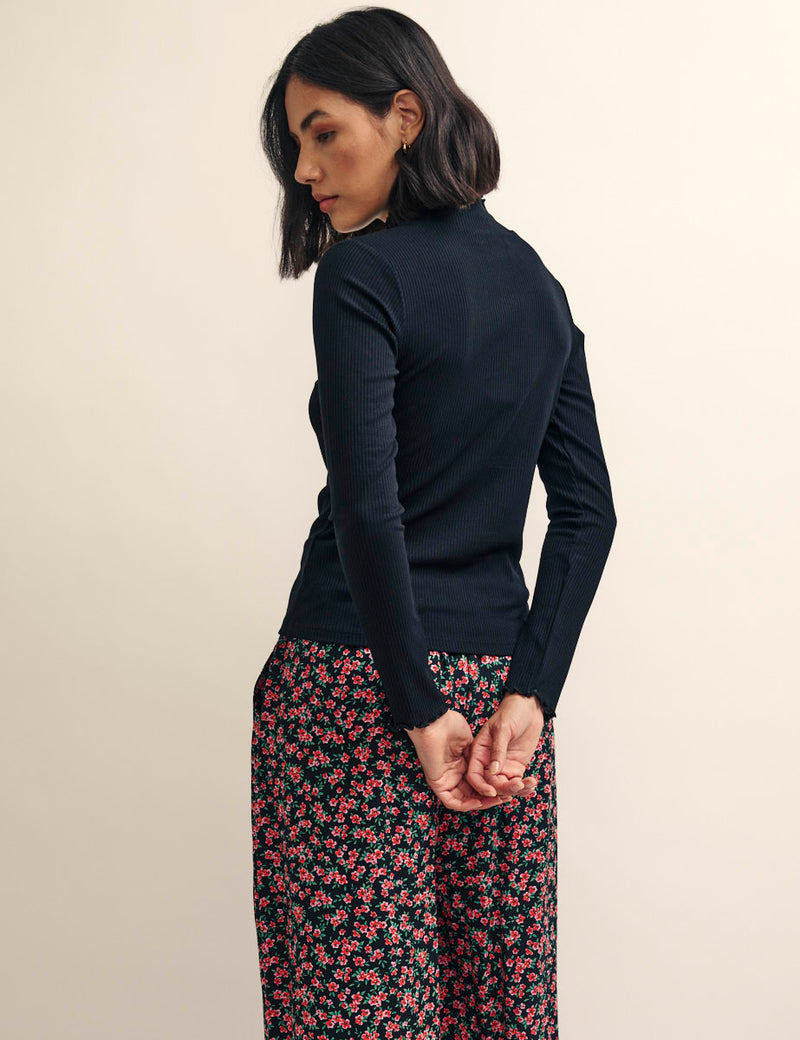 Fearne Cotton Black Funnel Neck Lizzie Top