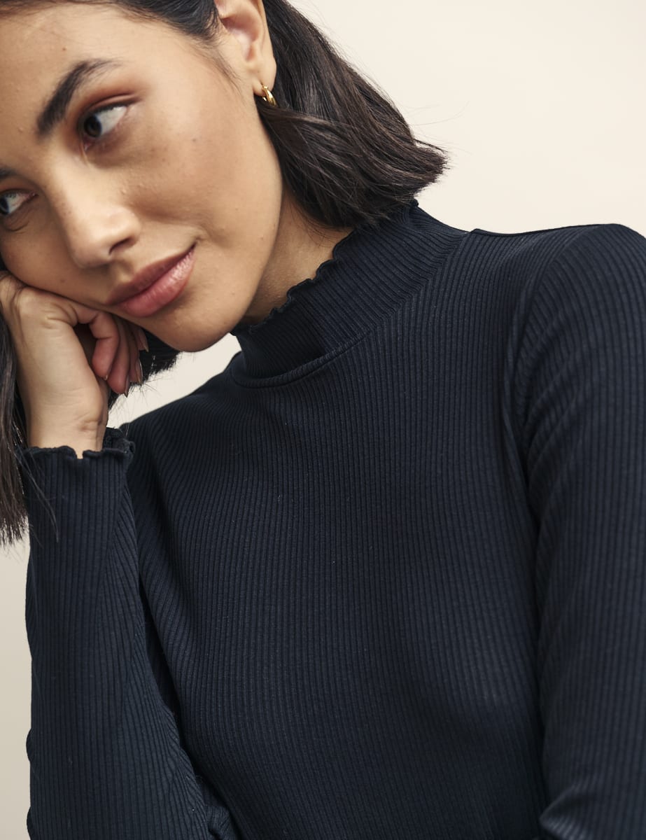 Fearne Cotton Black Funnel Neck Lizzie Top