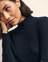 Fearne Cotton Black Funnel Neck Lizzie Top