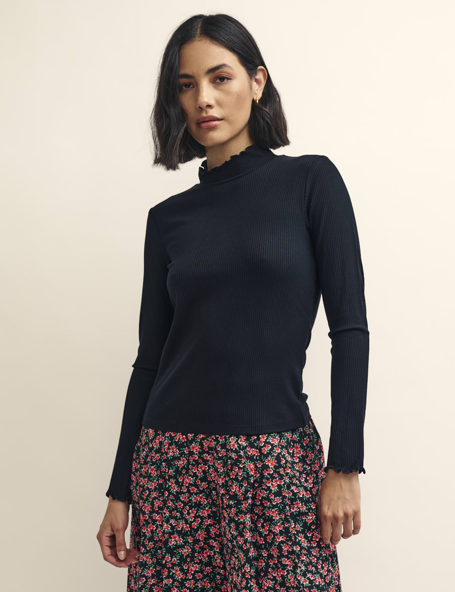 Fearne Cotton Black Funnel Neck Lizzie Top