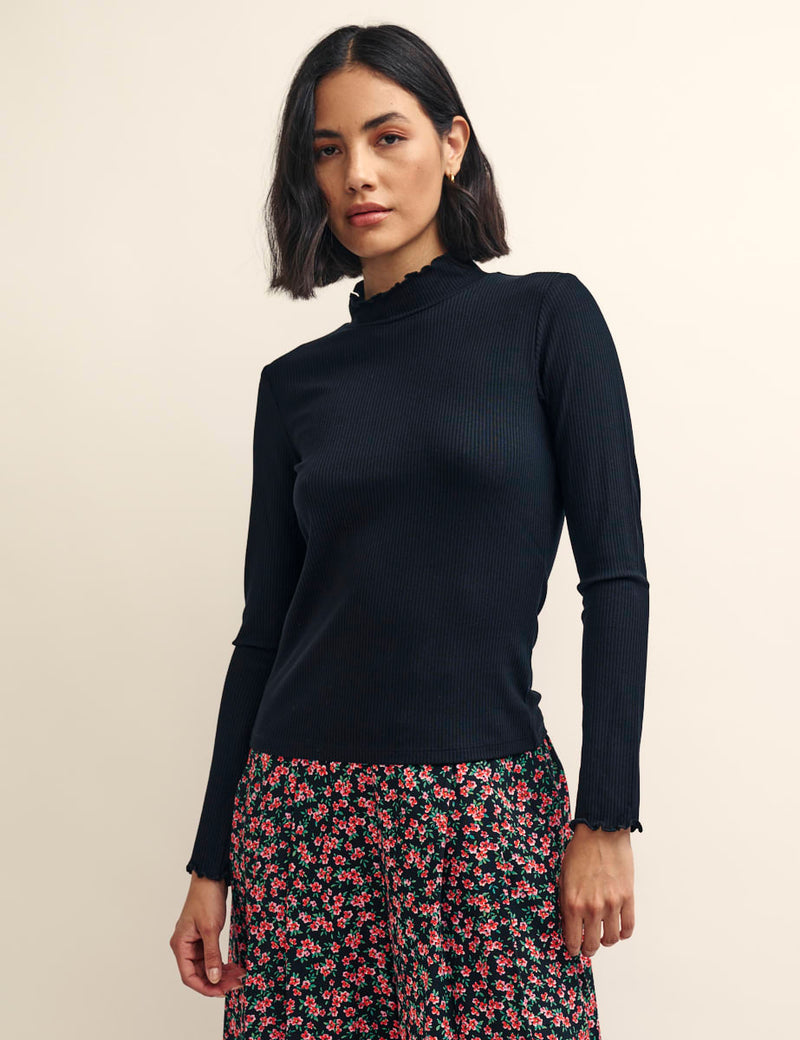 Fearne Cotton Black Funnel Neck Lizzie Top