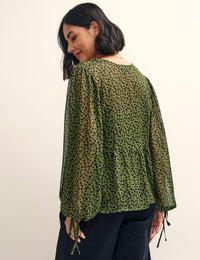 Green Floral Giovanna Blouse