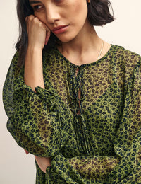 Green Floral Giovanna Blouse