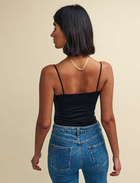 Black Jersey Strappy Cami Top