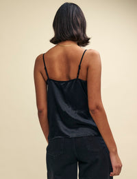 Black Lace Trim Cami Top