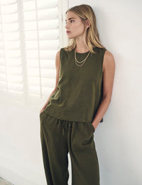 Khaki Green Swing Top