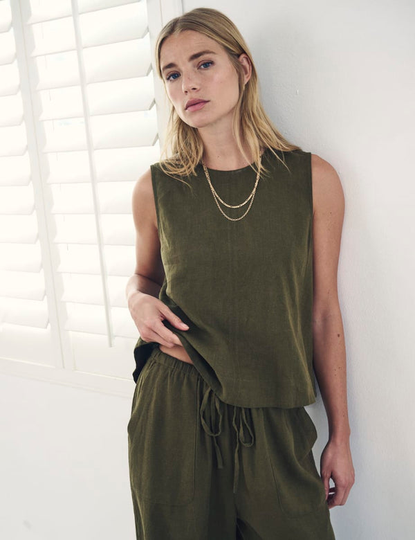 Khaki Green Swing Top