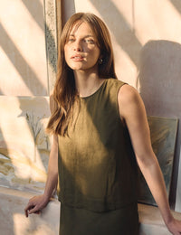 Khaki Green Swing Top