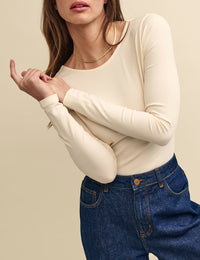 Cream Scoop Back Bodysuit