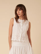 White Broderie Anglaise Top